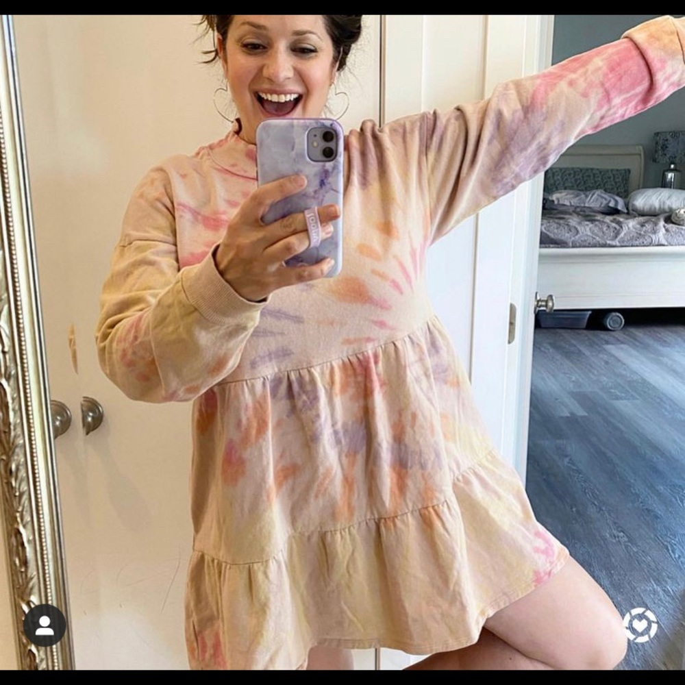 Tie die tiered dress